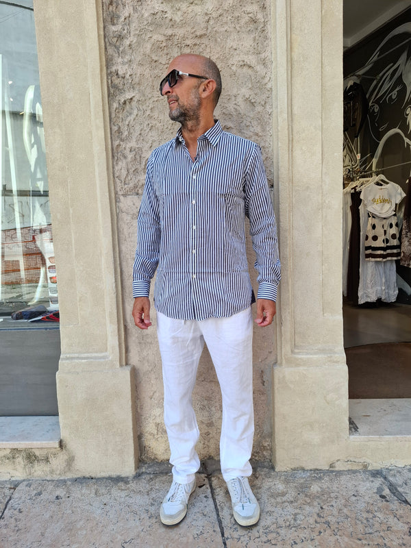 Camicia Millerighe Navy
