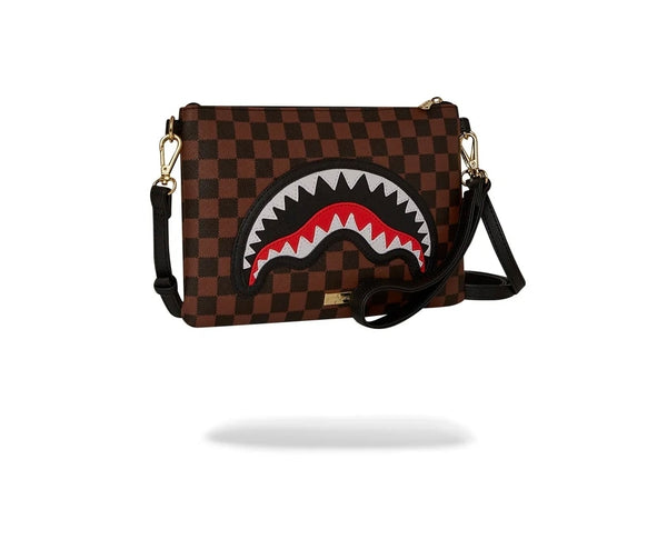 Pochette Sprayground quadretto marrone