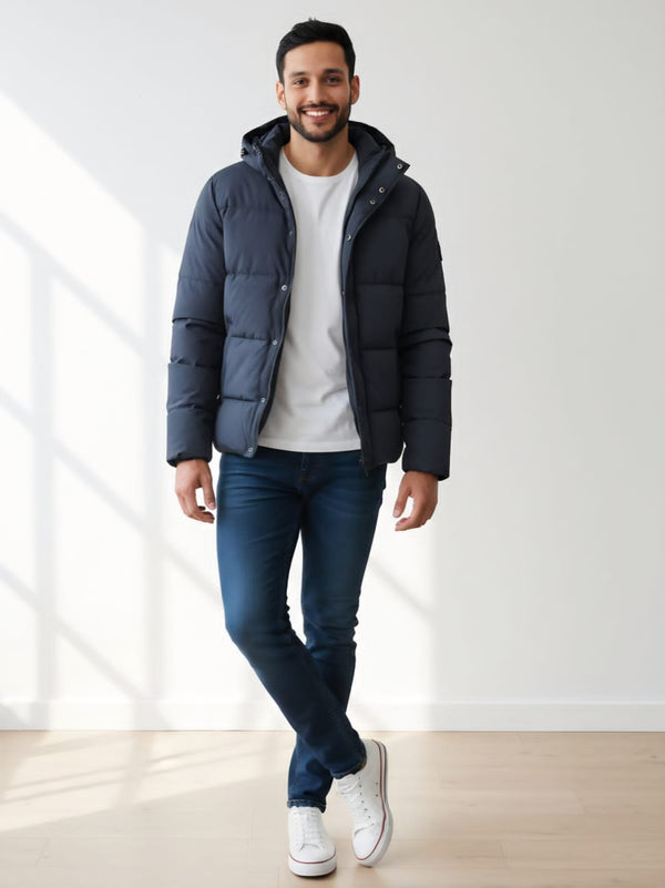 Ecopiumino blu cappuccio